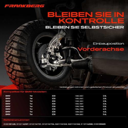 1x Querlenker Satz Vorderachse für BMW 7er E38 2.5L 2.8L 2.9L 3.0L 3.5L 4.0L 4.4L 5.4L 1994-2001 Bild 1x Querlenker Satz Vorderachse für BMW 7er E38 2.5L 2.8L 2.9L 3.0L 3.5L 4.0L 4.4L 5.4L 1994-2001