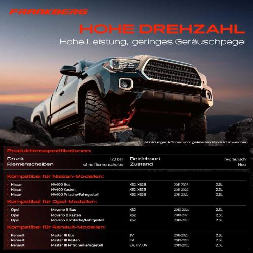 Frankberg 1x Servopumpe hydraulisch für Nissan NV400 Pritsche/Fahrgestell Opel Movano B Kipper Bild Frankberg 1x Servopumpe hydraulisch für Nissan NV400 Pritsche/Fahrgestell Opel Movano B Kipper