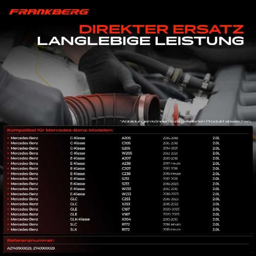 Frankberg 1x Ansaugschlauch, Luftfilter für Mercedes-Benz W205 A205 C200-C300 W213 S212 X253 Bild Frankberg 1x Ansaugschlauch, Luftfilter für Mercedes-Benz W205 A205 C200-C300 W213 S212 X253
