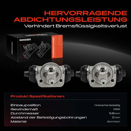 2x Radbremszylinder Hinten für Nissan Almera I Sunny III 100 NX Bild 2x Radbremszylinder Hinten für Nissan Almera I Sunny III 100 NX