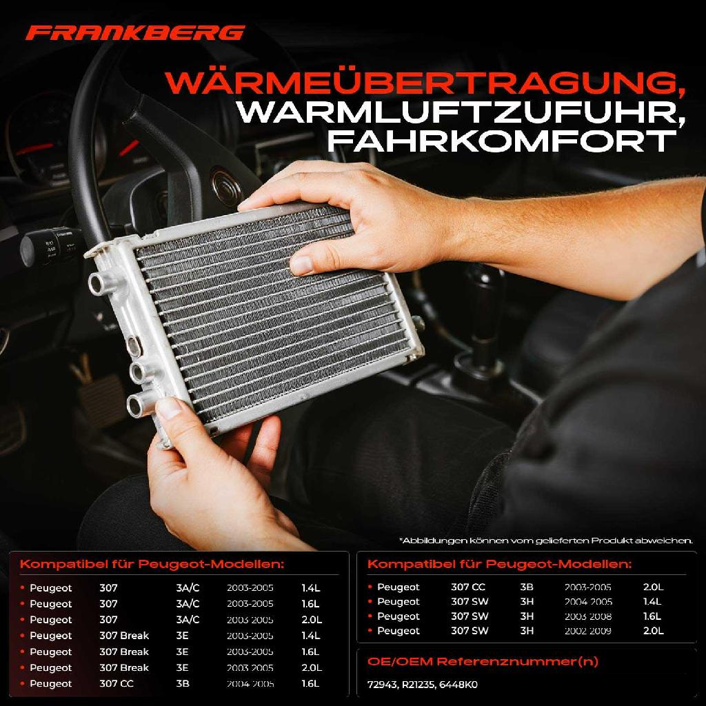 1x Wärmetauscher Innenraumheizung für Peugeot 307 3A/C Break 3E CC 3B 2.0L
