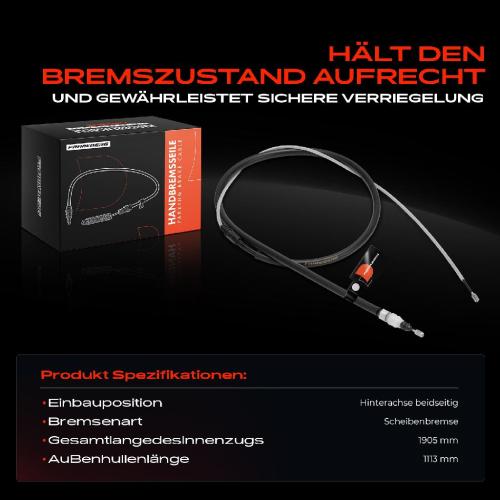 1x Seilzug Feststellbremse Hinterachse beidseitig für Peugeot 207 CC WD WA WC 2006-2015 Bild 1x Seilzug Feststellbremse Hinterachse beidseitig für Peugeot 207 CC WD WA WC 2006-2015