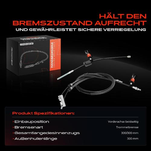 2x Seilzug Feststellbremse Vorderachse beidseitig für Ford Fiesta V Van JD JH Fusion Mazda 2 DY Bild 2x Seilzug Feststellbremse Vorderachse beidseitig für Ford Fiesta V Van JD JH Fusion Mazda 2 DY