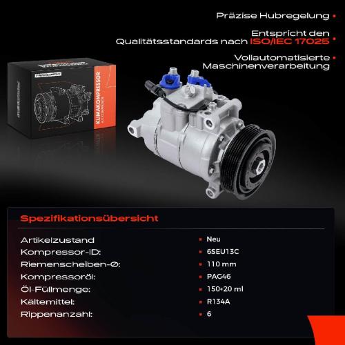 Frankberg 1x Klimakompressor für Audi A6 4G A7 4GA 4GF A8 4H 3.0L 2010-2014 Bild Frankberg 1x Klimakompressor für Audi A6 4G A7 4GA 4GF A8 4H 3.0L 2010-2014