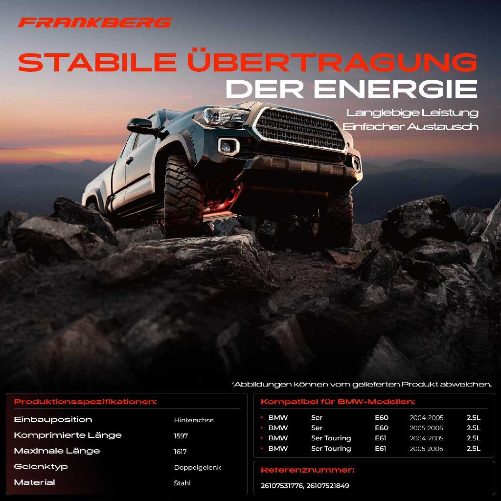 1x Kardanwelle Gelenkwelle Hinterachse für BMW 5er E60 5er Touring E61 2.5L 2004-2006