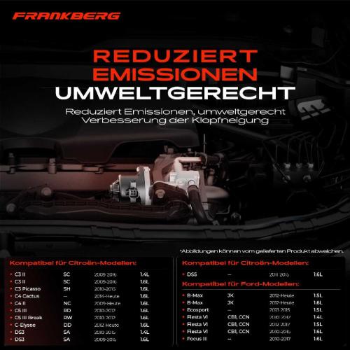 Frankberg 1x AGR-Ventil Abgasrückführungsventil für Citroën Berlingo Kasten/MPV Multispace C3 II Picasso Ford Peugeot Bild Frankberg 1x AGR-Ventil Abgasrückführungsventil für Citroën Berlingo Kasten/MPV Multispace C3 II Picasso Ford Peugeot