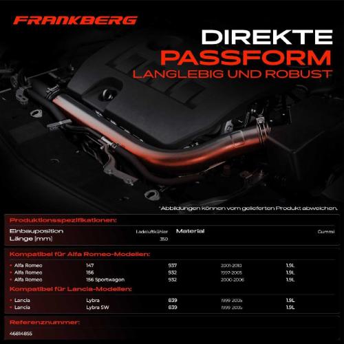 1x Kühlerschlauch Turboschlauch für Alfa Romeo 147 937 156 932 156 Sportwagon Lancia Lybra 839 Lybra SW Bild 1x Kühlerschlauch Turboschlauch für Alfa Romeo 147 937 156 932 156 Sportwagon Lancia Lybra 839 Lybra SW