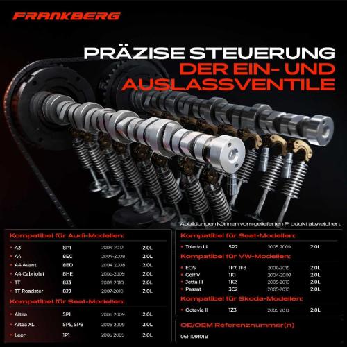 1x Nockenwelle für VW Golf V Passat Audi A3 A4 TT Skoda Octavia II Seat 2.0L Bild 1x Nockenwelle für VW Golf V Passat Audi A3 A4 TT Skoda Octavia II Seat 2.0L