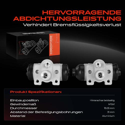 2x Radbremszylinder Hinten für Honda Civic VI CRX III EG EH 1.5L 1990-2007 Bild 2x Radbremszylinder Hinten für Honda Civic VI CRX III EG EH 1.5L 1990-2007