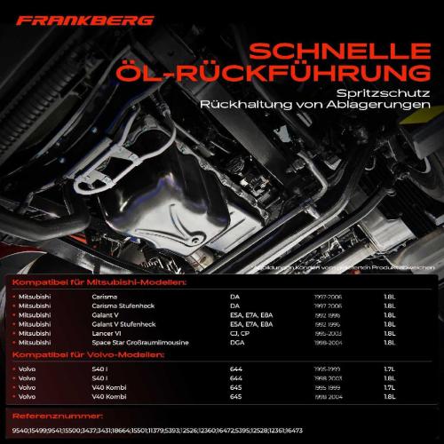 Frankberg 1x Ölwanne Motorölwanne für Volvo S40 I V40 Mitsubishi Carisma Galant V Lancer VI Space 1.8L Bild Frankberg 1x Ölwanne Motorölwanne für Volvo S40 I V40 Mitsubishi Carisma Galant V Lancer VI Space 1.8L