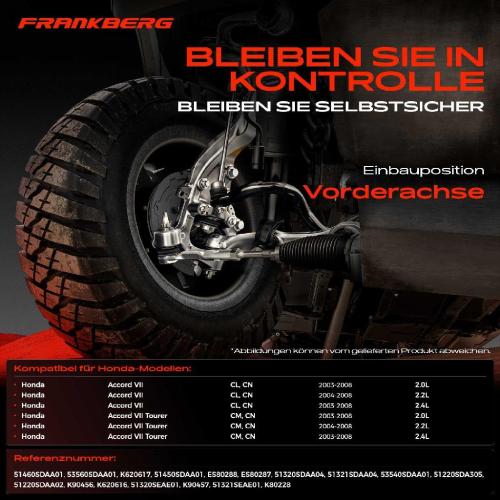 1x Querlenker Satz Vorderachse für Honda Accord VII CL CN Accord VII Tourer CM CN 2.0L 2.2L 2.4L 2003-2008 Bild 1x Querlenker Satz Vorderachse für Honda Accord VII CL CN Accord VII Tourer CM CN 2.0L 2.2L 2.4L 2003-2008