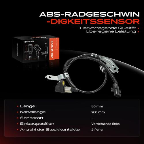 Frankberg 1x ABS Sensor Vorderachse links für Hyundai H-1 H-1 Kasten A1 H-1/Starex Bus 2.5L 2.4L 1997-2007 Bild Frankberg 1x ABS Sensor Vorderachse links für Hyundai H-1 H-1 Kasten A1 H-1/Starex Bus 2.5L 2.4L 1997-2007