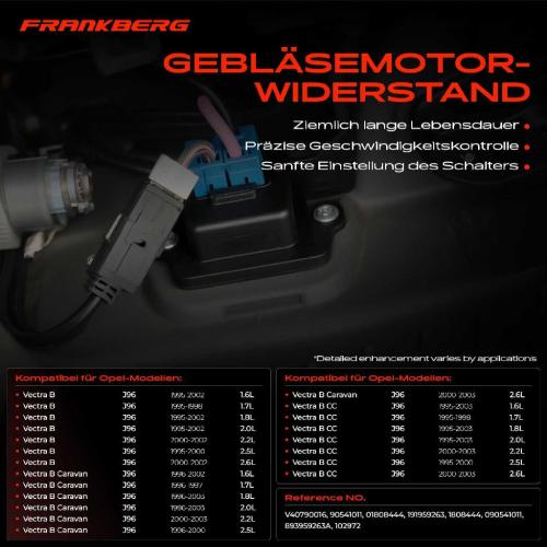 1x Widerstand Vorwiderstand Gebläsemotor für Opel Vectra B CC Caravan J96 1995-2003 Bild 1x Widerstand Vorwiderstand Gebläsemotor für Opel Vectra B CC Caravan J96 1995-2003