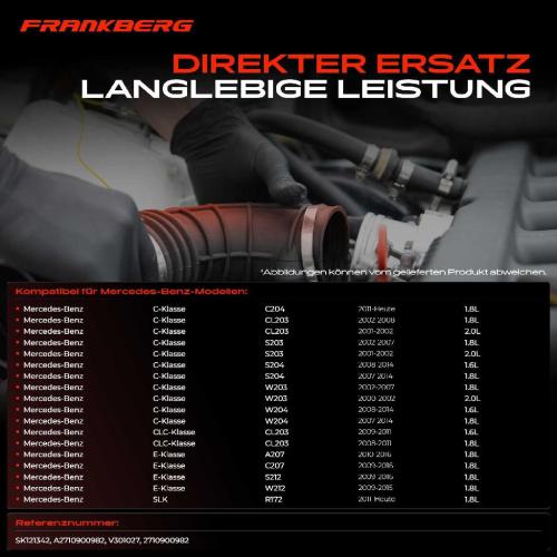 Frankberg 1x Ansaugschlauch, Luftfilter für Mercedes-Benz W203 W204 C204 CL203 W212 Bild Frankberg 1x Ansaugschlauch, Luftfilter für Mercedes-Benz W203 W204 C204 CL203 W212