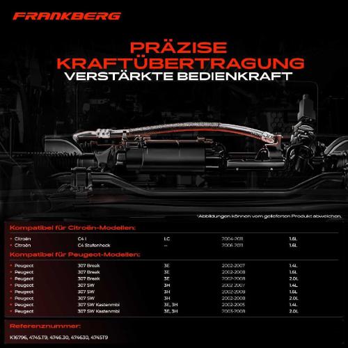 1x Seilzug Feststellbremse Hinterachse beidseitig für Citroen C4 I Peugeot 307 SW 3H Break 3E Bild 1x Seilzug Feststellbremse Hinterachse beidseitig für Citroen C4 I Peugeot 307 SW 3H Break 3E