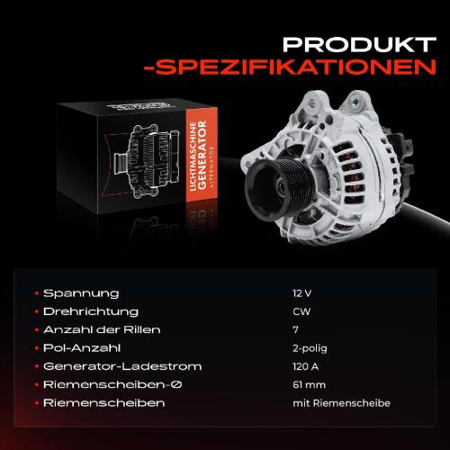Frankberg 1x Lichtmaschine Generator für VW Golf Audi A4 A3 Ford Mitsubishi Seat Skoda Bild Frankberg 1x Lichtmaschine Generator für VW Golf Audi A4 A3 Ford Mitsubishi Seat Skoda