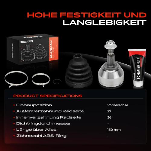 Frankberg 1x Antriebswelle Gelenksatz Vorderachse für Ford Kuga 1 Van 2.5L 2.0L 2008-2012 Bild Frankberg 1x Antriebswelle Gelenksatz Vorderachse für Ford Kuga 1 Van 2.5L 2.0L 2008-2012