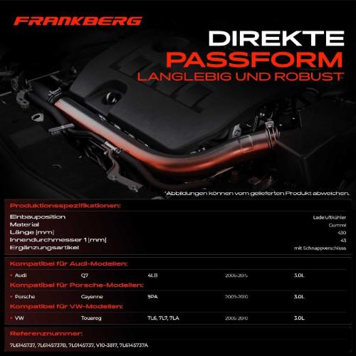 1x Kühlerschlauch Turboschlauch für Audi Q7 4LB Porsche Cayenne 9PA VW Touareg 7L6 7L7 7LA Bild 1x Kühlerschlauch Turboschlauch für Audi Q7 4LB Porsche Cayenne 9PA VW Touareg 7L6 7L7 7LA