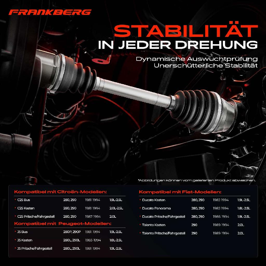 1x Antriebswelle Vorderachse Rechts für Citroën C25 Bus Peugeot J5 Bus Kasten Fiat Ducato Kasten