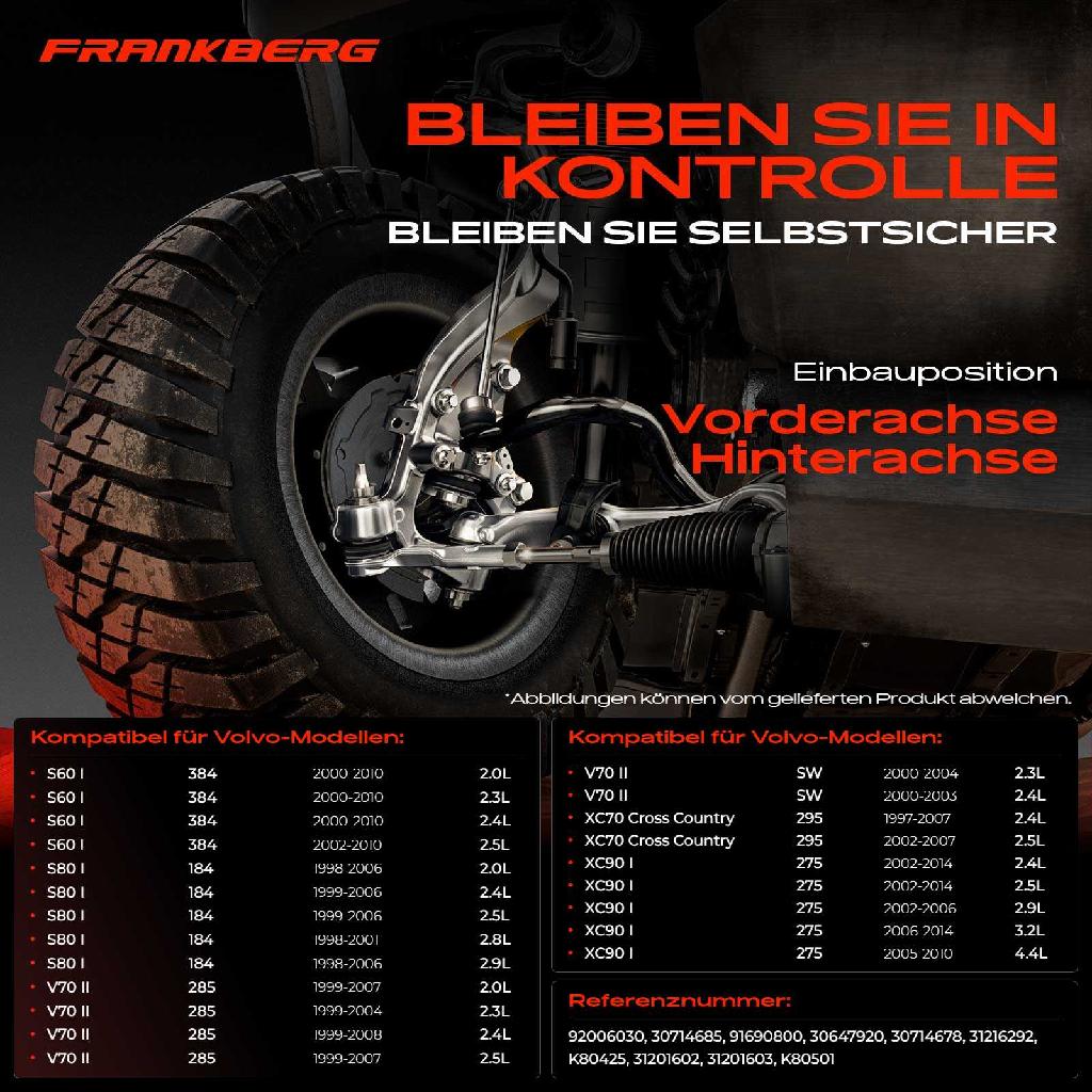 4x Koppelstange Hinterachse für Volvo S60 I S80 V70 II XC70 Cross Country XC90 2.0L 2.3L 2.4L 2.5L 1997-2014