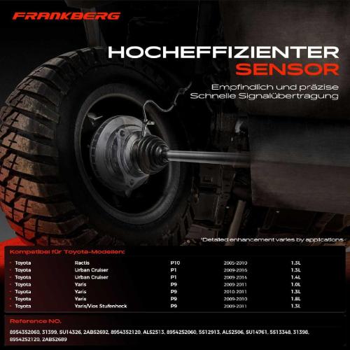 Frankberg 2x ABS Sensor Vorderachse beidseitig für Toyota Ractis Urban Cruiser Yaris Yaris/Vios Stufenheck 2005-2016 Bild Frankberg 2x ABS Sensor Vorderachse beidseitig für Toyota Ractis Urban Cruiser Yaris Yaris/Vios Stufenheck 2005-2016
