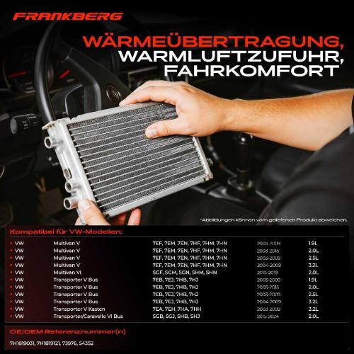 1x Wärmetauscher Innenraumheizung für VW Transporter T5 7J Multivan 7E 7H SG SH Bild 1x Wärmetauscher Innenraumheizung für VW Transporter T5 7J Multivan 7E 7H SG SH