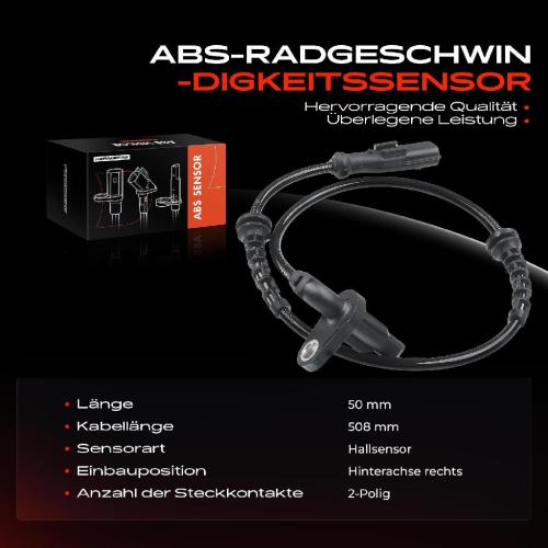 Frankberg 1x ABS Sensor Hinterachse rechts für Dacia Logan Express MCV Pick-up Sandero Renault I Kombi Sandero/Stepway Bild Frankberg 1x ABS Sensor Hinterachse rechts für Dacia Logan Express MCV Pick-up Sandero Renault I Kombi Sandero/Stepway