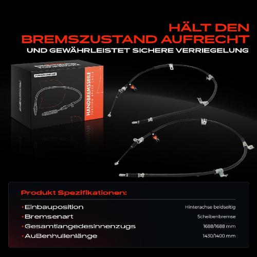 2x Seilzug Feststellbremse Hinterachse beidseitig für Hyundai H-1 Travel TQ H-1/Starex A1 Bild 2x Seilzug Feststellbremse Hinterachse beidseitig für Hyundai H-1 Travel TQ H-1/Starex A1