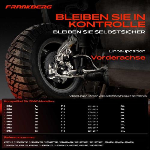 Frankberg 1x Querlenker Satz Vorderachse für BMW 5er Touring 6er Cabriolet Coupe 2.0L 3.0L 4.4L 2010-2018 Bild Frankberg 1x Querlenker Satz Vorderachse für BMW 5er Touring 6er Cabriolet Coupe 2.0L 3.0L 4.4L 2010-2018