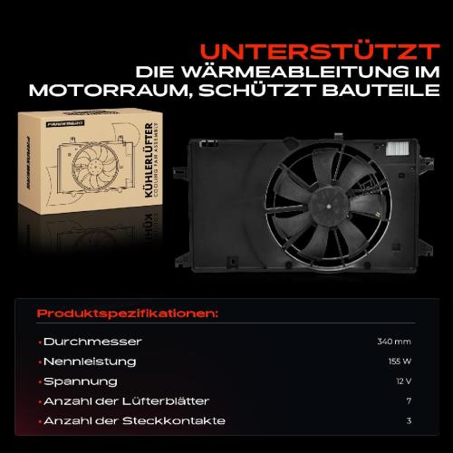 Frankberg 1x Motorkühller Einfachlüfter mit Kühlerlüfterrahmen Mazda 5 CR19 1.8L 2.0L 2.3L 2005-2010 Bild Frankberg 1x Motorkühller Einfachlüfter mit Kühlerlüfterrahmen Mazda 5 CR19 1.8L 2.0L 2.3L 2005-2010