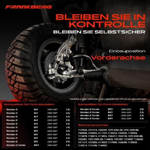1x Querlenker Satz Vorderachse für Ford Mondeo III Stufenheck Turnier 1.8L 2.0L 2.2L 2.5L 3.0L 2000-2007 Bild 1x Querlenker Satz Vorderachse für Ford Mondeo III Stufenheck Turnier 1.8L 2.0L 2.2L 2.5L 3.0L 2000-2007
