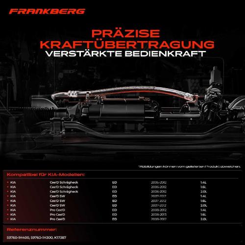 1x Seilzug Feststellbremse Hinterachse links für KIA Cee'D SW ED Pro Cee'D 2007-2012 Bild 1x Seilzug Feststellbremse Hinterachse links für KIA Cee'D SW ED Pro Cee'D 2007-2012