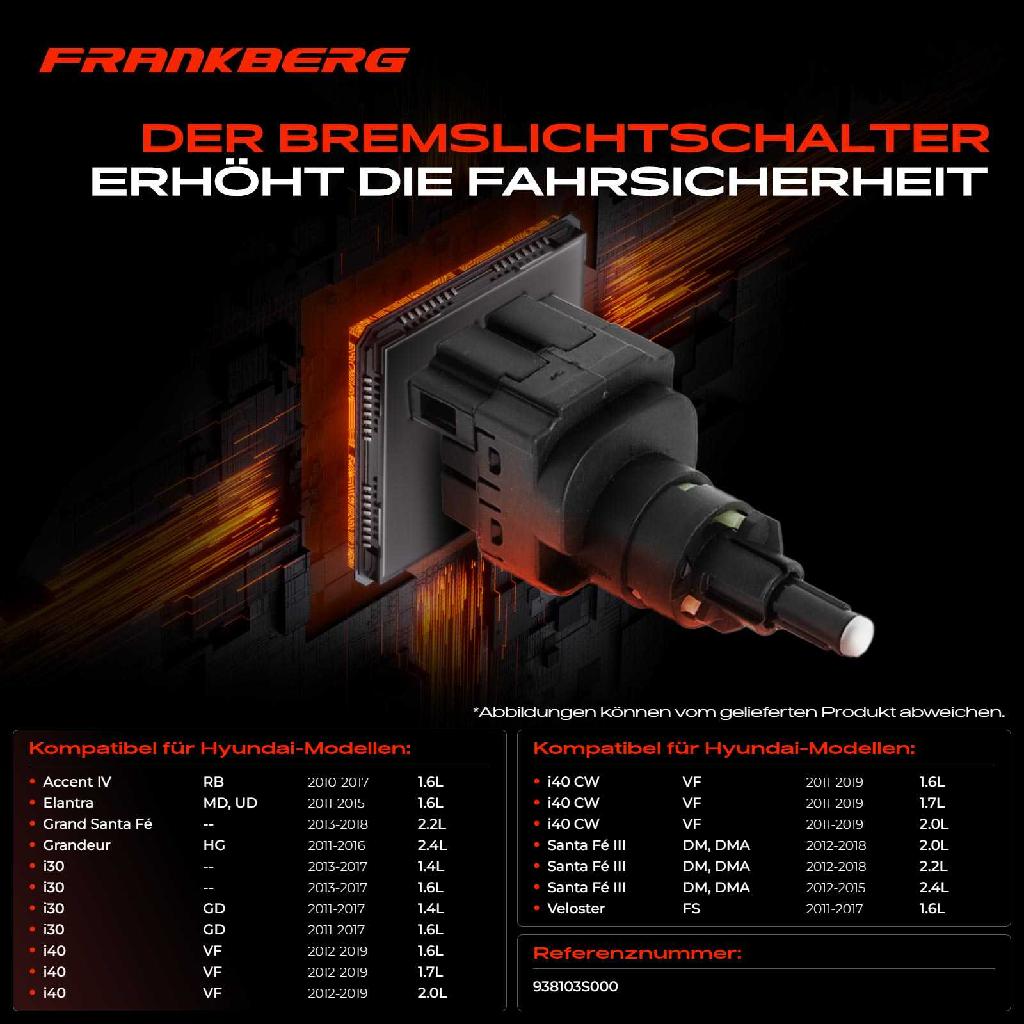 1x Bremslichtschalter für Hyundai Santa Fé III Accent IV i30 i40 1.4L 1.6L 2.0L 2.2L
