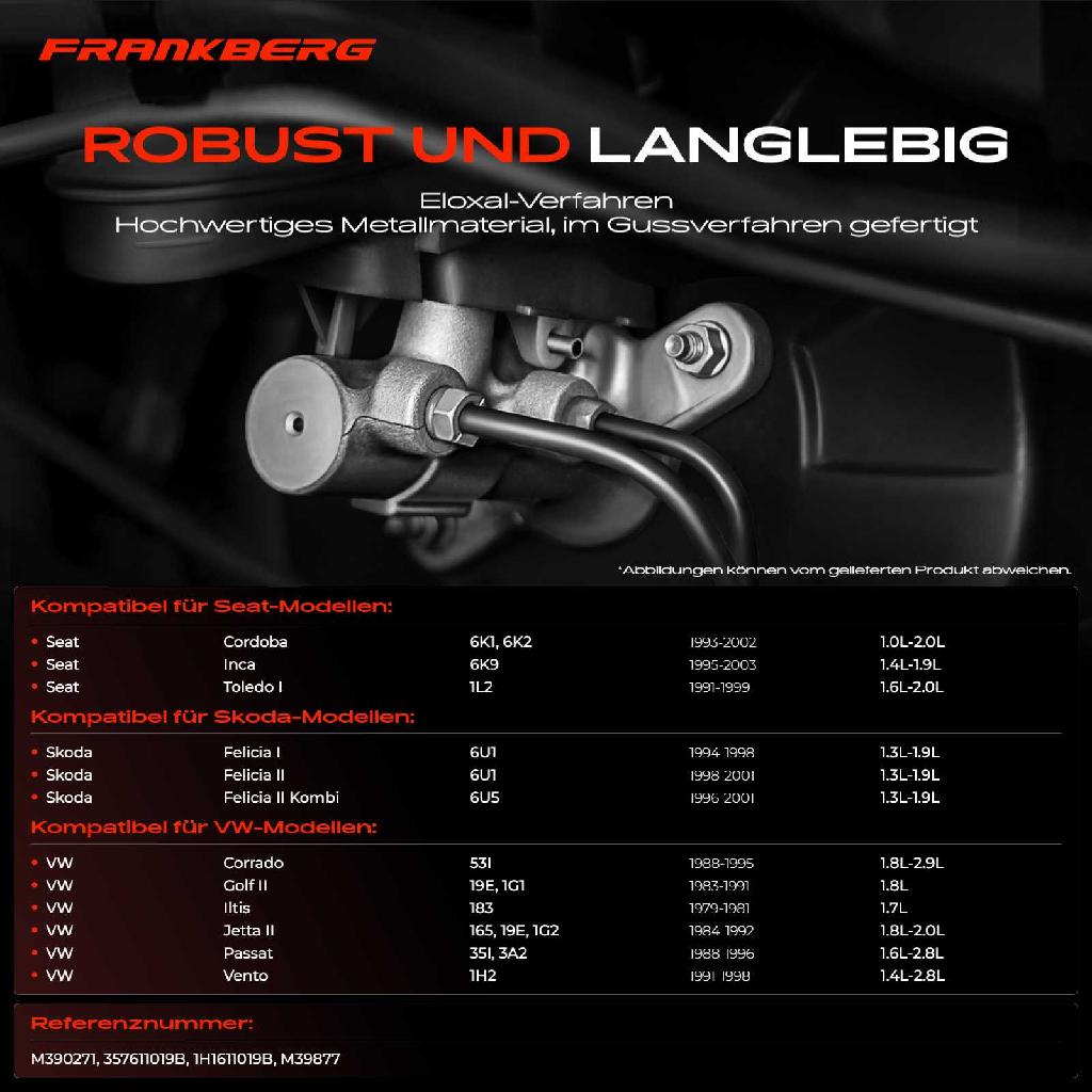 1x Hauptbremszylinder Bremszylinder für VW Golf 2 3 1H Polo Passat Transporter T4