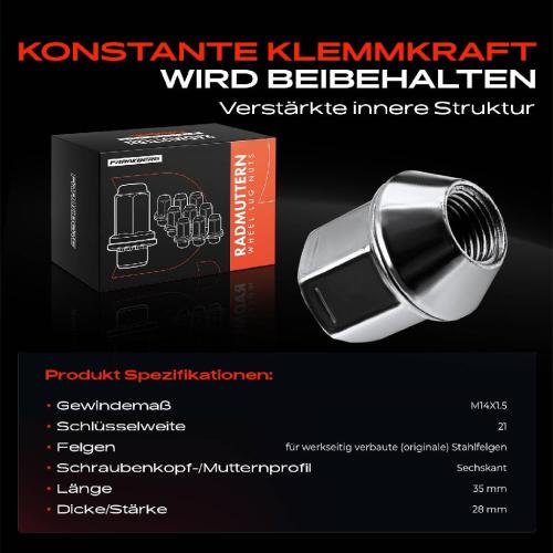 5x Radmutter für Land Rover Freelander 2 Discovery Sport Range Rover Evoque Bild 5x Radmutter für Land Rover Freelander 2 Discovery Sport Range Rover Evoque