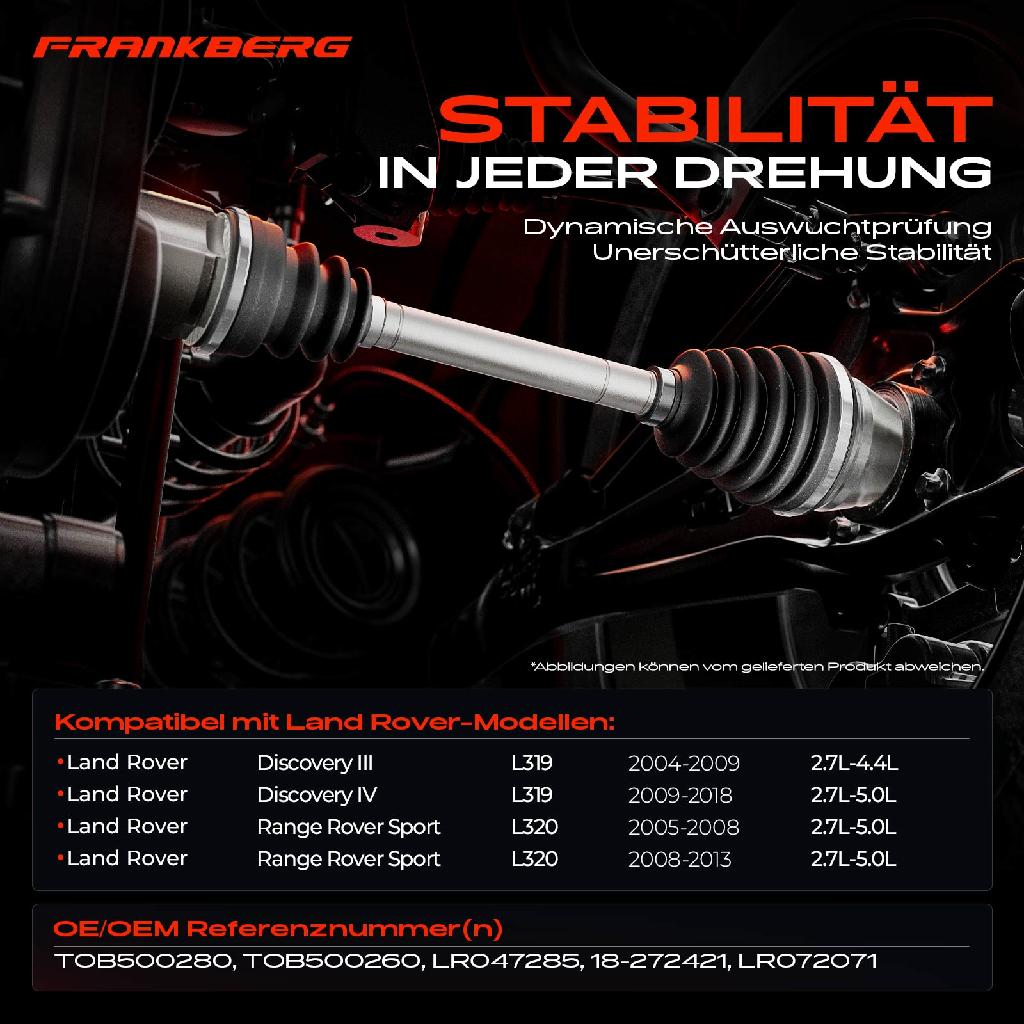 1x Antriebswelle Hinterachse Rechts für Land Rover Discovery III IV L319 Range Rover Sport L320