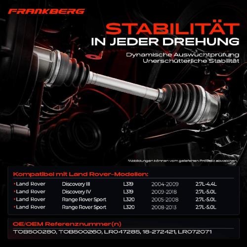 1x Antriebswelle Hinterachse Rechts für Land Rover Discovery III IV L319 Range Rover Sport L320 Bild 1x Antriebswelle Hinterachse Rechts für Land Rover Discovery III IV L319 Range Rover Sport L320