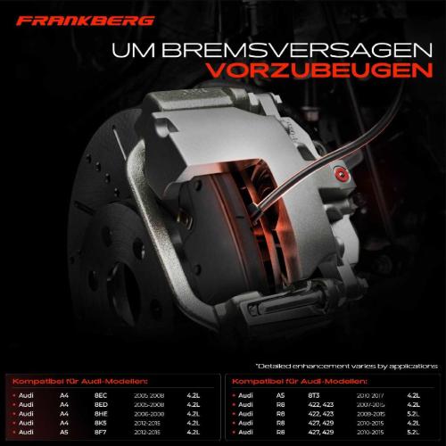 Frankberg 1x Warnkontakt Bremsbelagverschleiß Vorderachse für Audi A4 8E RS4 A5 RS5 R8 4.2L 5.2L Bild Frankberg 1x Warnkontakt Bremsbelagverschleiß Vorderachse für Audi A4 8E RS4 A5 RS5 R8 4.2L 5.2L