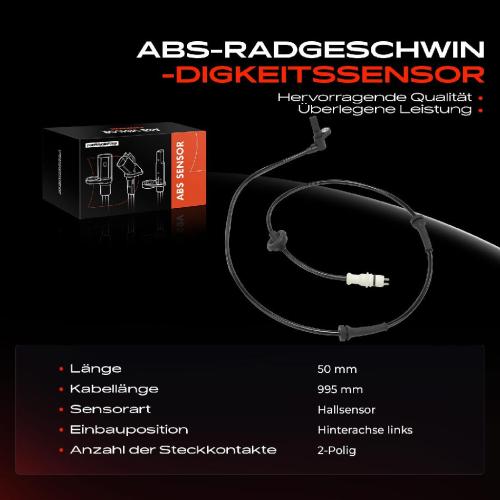 Frankberg 1x ABS Sensor Hinterachse links f r Fiat Multipla 186 Multipla Van 1.6L 1.9L 1999-2010 Bild Frankberg 1x ABS Sensor Hinterachse links f r Fiat Multipla 186 Multipla Van 1.6L 1.9L 1999-2010
