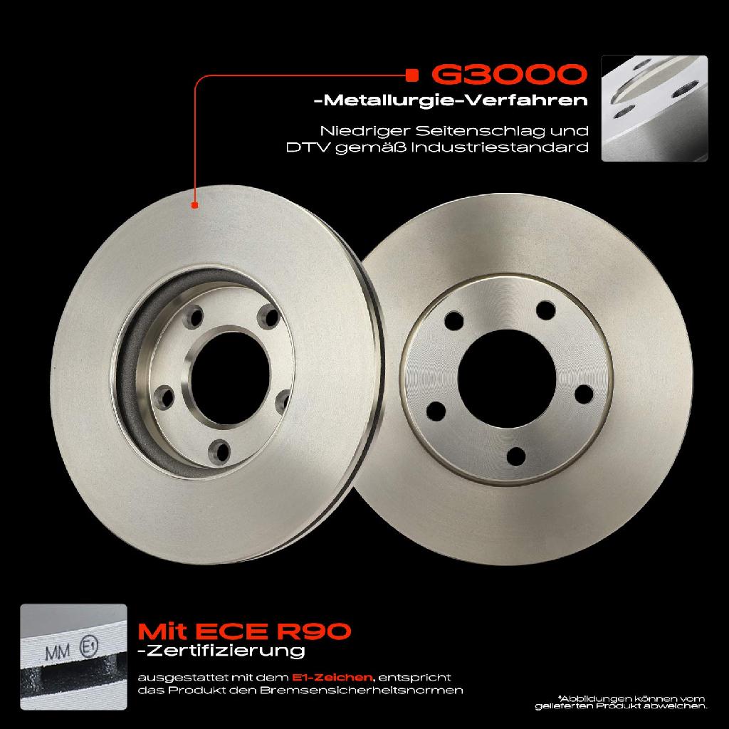 2x Bremsscheiben Vorderachse für Mazda 3 Stufenheck 5 1.4L 1.6L 1.8L 2.0L Bj ab 2003