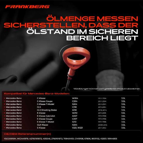 Frankberg 1x Ölmessstab Ölpeilstab Ölstab für Mercedes-Benz W204 C204 S204 C218 W212 Bild Frankberg 1x Ölmessstab Ölpeilstab Ölstab für Mercedes-Benz W204 C204 S204 C218 W212