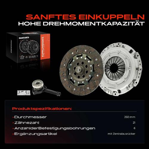 Frankberg 1x Kupplungssatz für Nissan Interstar Kasten NV400 Bus Pritsche/Fahrgestell Opel Movano B Renault Master III Bild Frankberg 1x Kupplungssatz für Nissan Interstar Kasten NV400 Bus Pritsche/Fahrgestell Opel Movano B Renault Master III