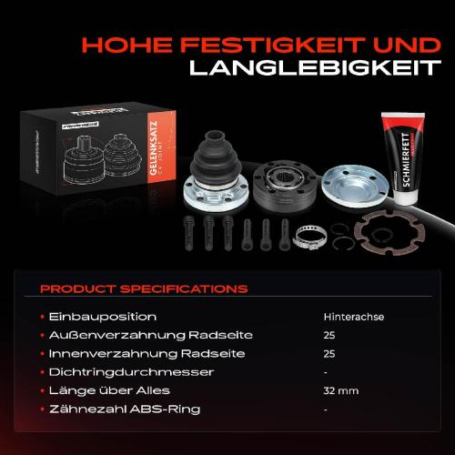 1x Antriebswelle Gelenksatz Hinterachse für BMW 3er E30 E36 E46 5er E34 E39 7er E32 E38 Bild 1x Antriebswelle Gelenksatz Hinterachse für BMW 3er E30 E36 E46 5er E34 E39 7er E32 E38