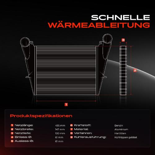 1x Ladeluftkühler Turbokühler für BMW 5er F07 F10 F11 520i 528i 2010-2016 2.0L Bild 1x Ladeluftkühler Turbokühler für BMW 5er F07 F10 F11 520i 528i 2010-2016 2.0L
