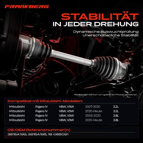 1x Antriebswelle Vorderachse Links für Mitsubishi Pajero IV V8W V9W Bj ab 2006 3.2L 3.8L Bild 1x Antriebswelle Vorderachse Links für Mitsubishi Pajero IV V8W V9W Bj ab 2006 3.2L 3.8L