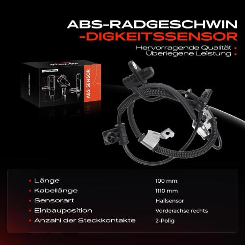 Frankberg 1x ABS Sensor Vorderachse rechts für KIA Soul AM 1.6L 2.0L 2009-2014 Bild Frankberg 1x ABS Sensor Vorderachse rechts für KIA Soul AM 1.6L 2.0L 2009-2014