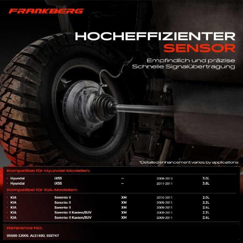 Frankberg 1x ABS Sensor Hinterachse links f r Hyundai iX55 KIA Sorento II Kasten/SUV 3.0L 3.8L 2.0L 2.2L 2.4L 2008-2012 Bild Frankberg 1x ABS Sensor Hinterachse links f r Hyundai iX55 KIA Sorento II Kasten/SUV 3.0L 3.8L 2.0L 2.2L 2.4L 2008-2012