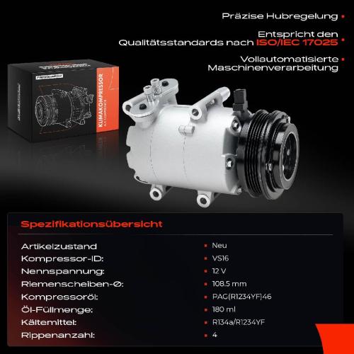 1x Klimakompressor für Ford Focus DA DP HCP Volvo C30 S40 V50 Bild 1x Klimakompressor für Ford Focus DA DP HCP Volvo C30 S40 V50