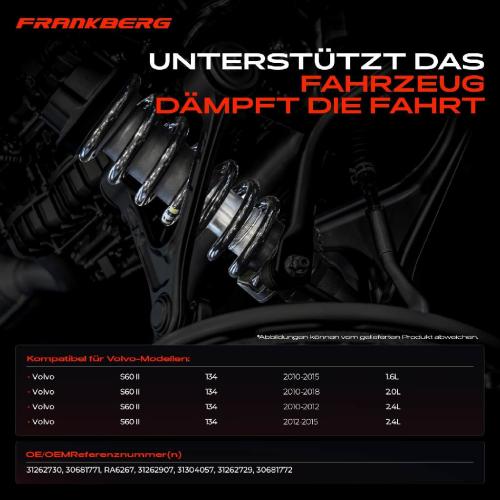 Frankberg 2x Fahrwerksfeder Hinterachse für Volvo S60 II 134 1.6L 2.0L 2.4L 2010-2018 Bild Frankberg 2x Fahrwerksfeder Hinterachse für Volvo S60 II 134 1.6L 2.0L 2.4L 2010-2018
