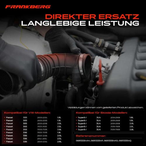 Frankberg 1x Ansaugschlauch, Luftfilter für VW Passat 3B Skoda Superb I 3U4 2000-2008 Bild Frankberg 1x Ansaugschlauch, Luftfilter für VW Passat 3B Skoda Superb I 3U4 2000-2008